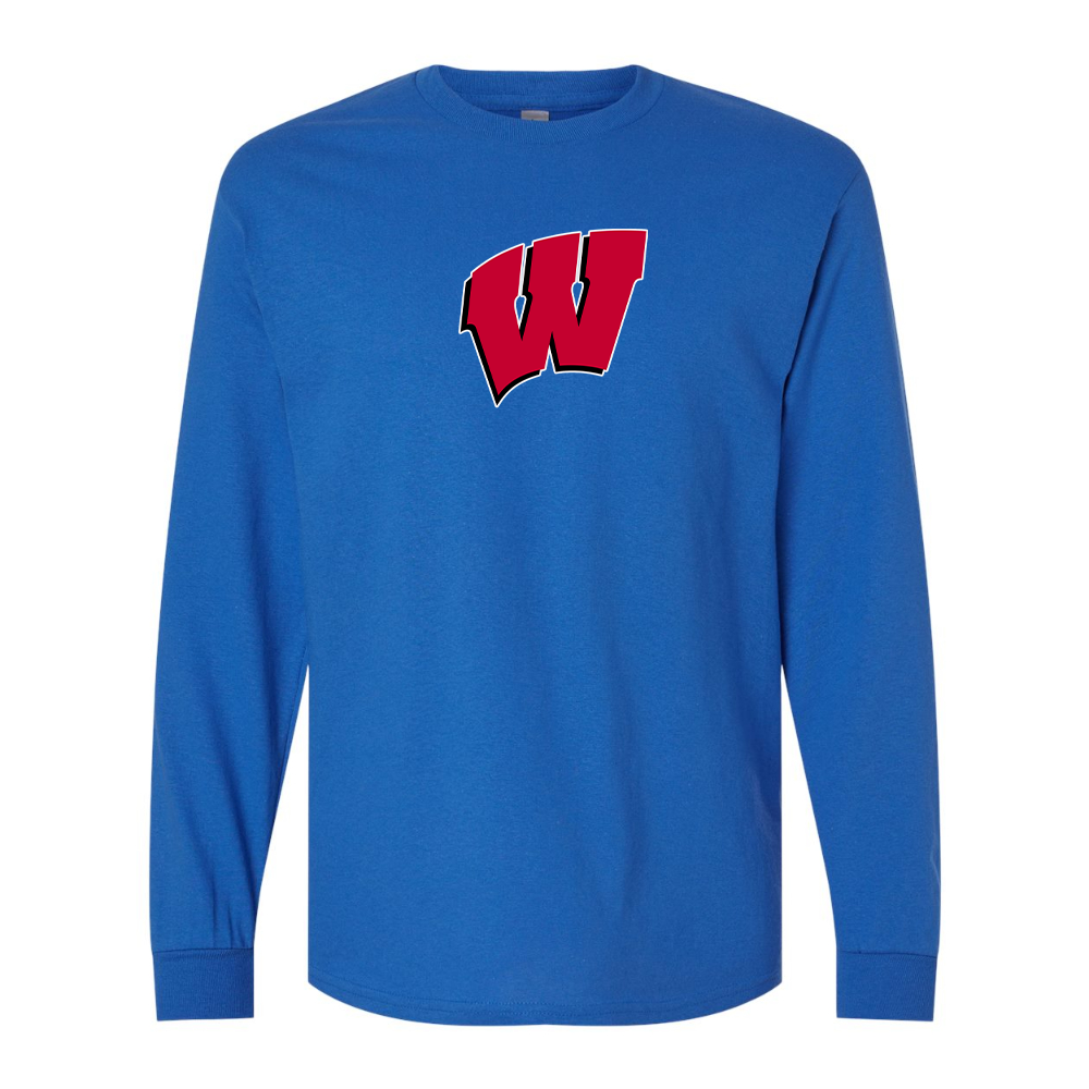 Men's Wisconsin Badgers Gildan Heavy Cotton Long Sleeve T-Shirt
